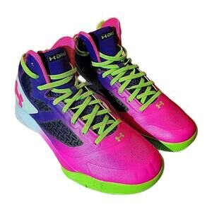Under Armour Clutchfit Drive 2 Elite 24 Retro Neo Pulse/Purple Sneakers Sz 8.5